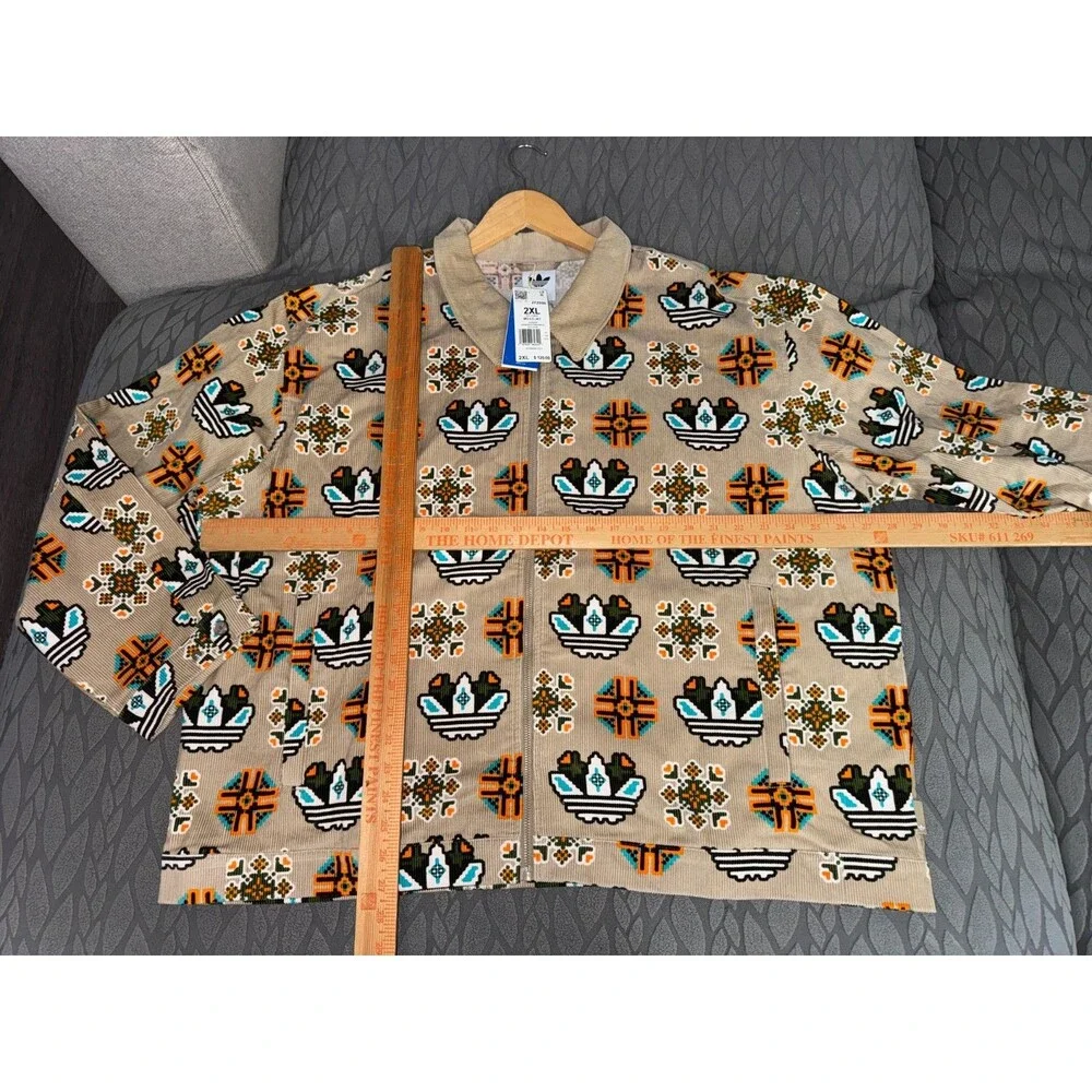 Men’s 2XL Adidas Originals Monogram Allover Print Coach Corduroy Jacket JY2996
